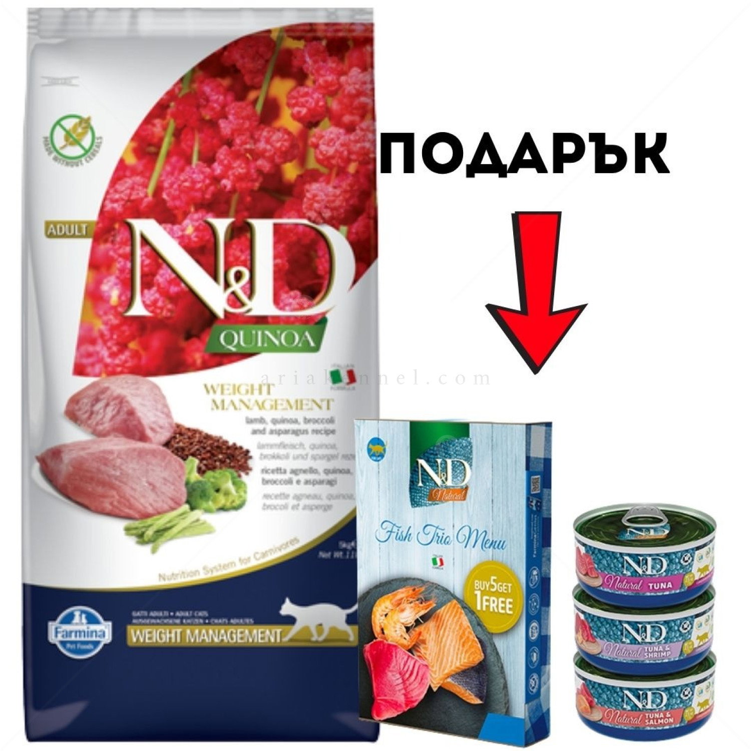 N&D Cat 5 кг Quinoa Weight Management Lamb