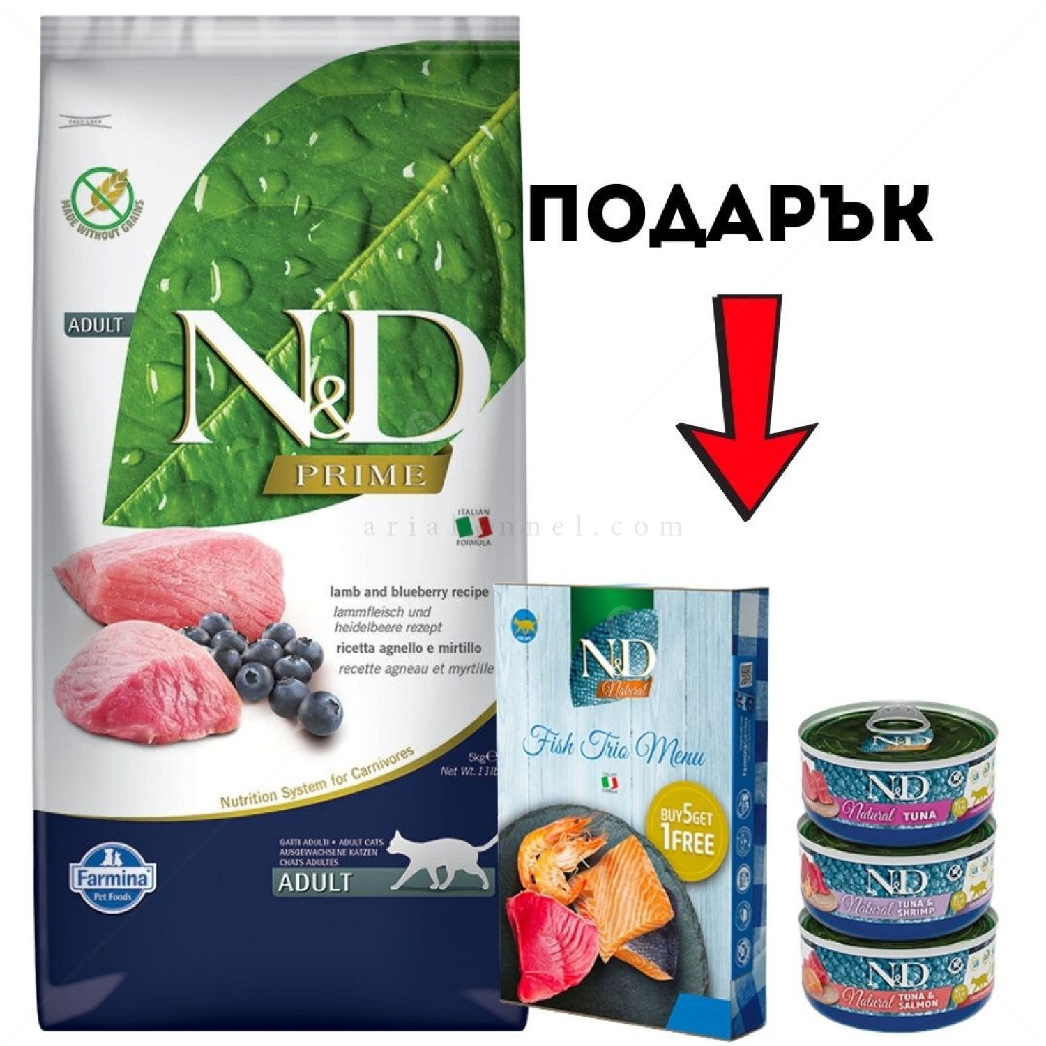N&D Prime Cat Adult 5 кг Lamb and blueberry