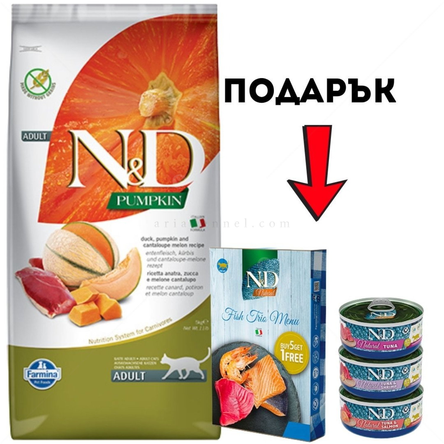 N&D Cat 5 кг Pumpkin Duck Adult
