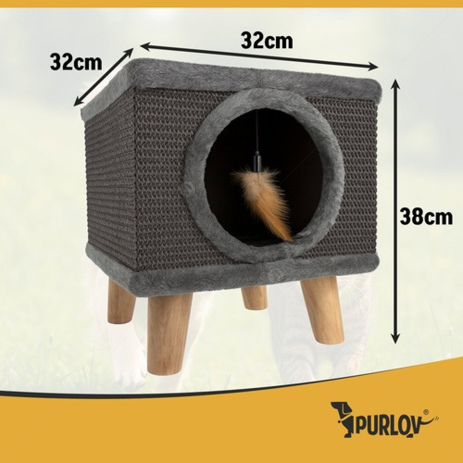 Къщичка с драскало PURLOV Cat House