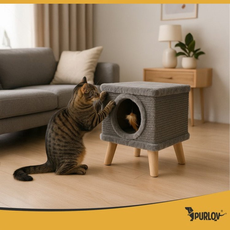 Къщичка с драскало PURLOV Cat House