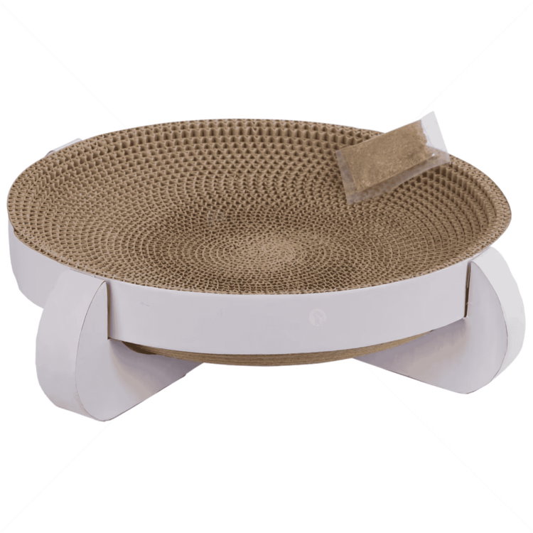 Драскало - легло от картон KERBL Cat Scratching Bed Platinum with catnip