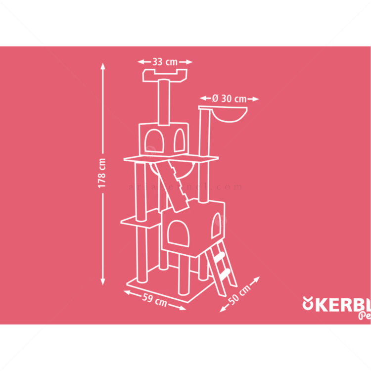 Катерушка Котешко дърво 178 см KERBL Cat Tree Square, grey