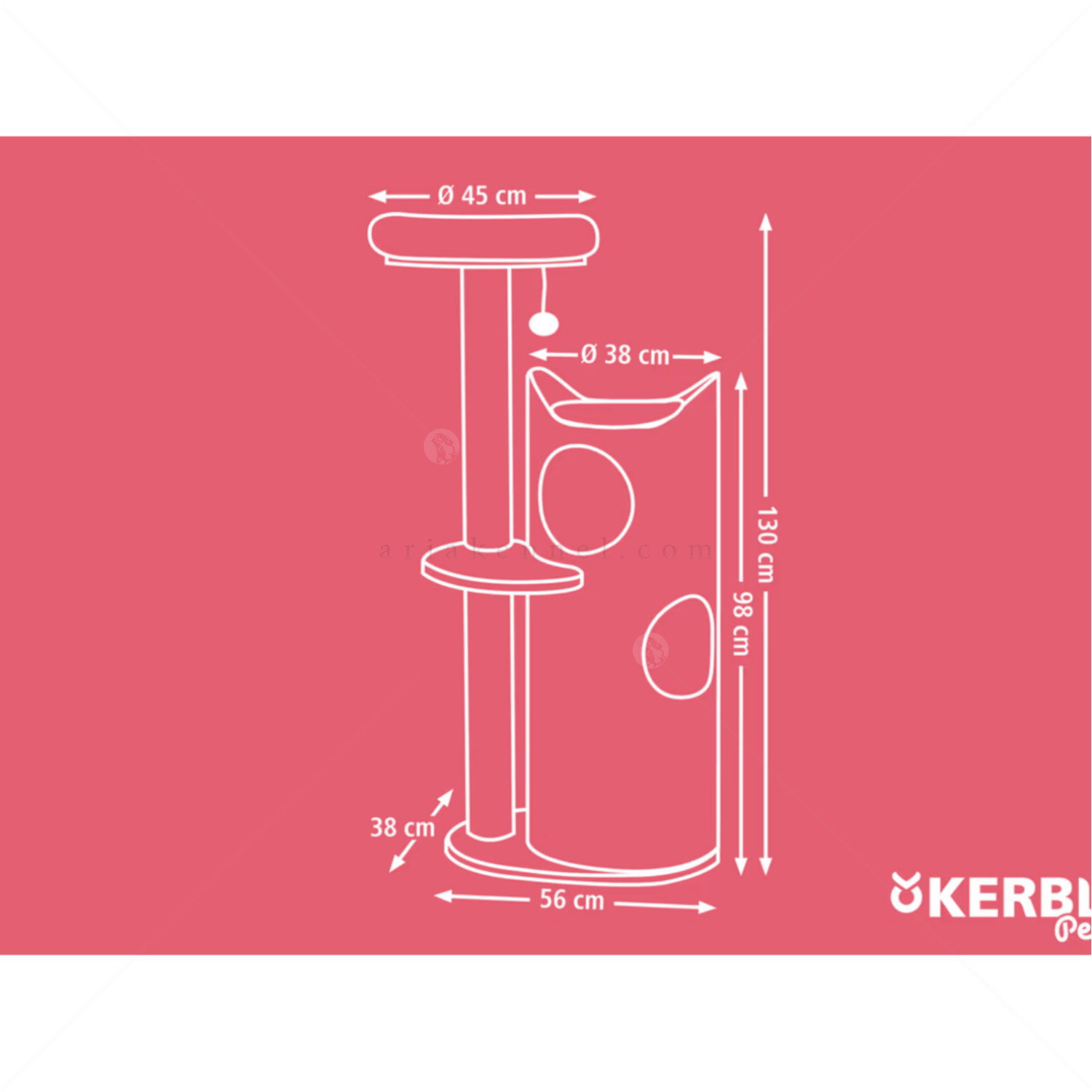 Катерушка Тиана 130 см KERBL Cat Tree Tiana, grey