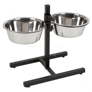Метални купи с регулируема стойка KERBL Twin Feeder 2x2.800