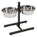 Метални купи с регулируема стойка KERBL Twin Feeder 2x2.800
