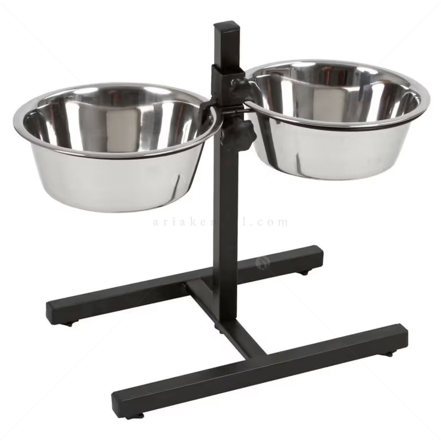 Метални купи с регулируема стойка KERBL Twin Feeder 2x2.800