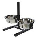 Метални купи с регулируема стойка KERBL Twin Feeder 2x1.800
