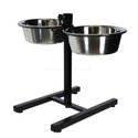 Метални купи с регулируема стойка KERBL Twin Feeder 2x1.800
