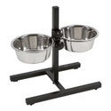 Метални купи с регулируема стойка KERBL Twin Feeder 2x1.800