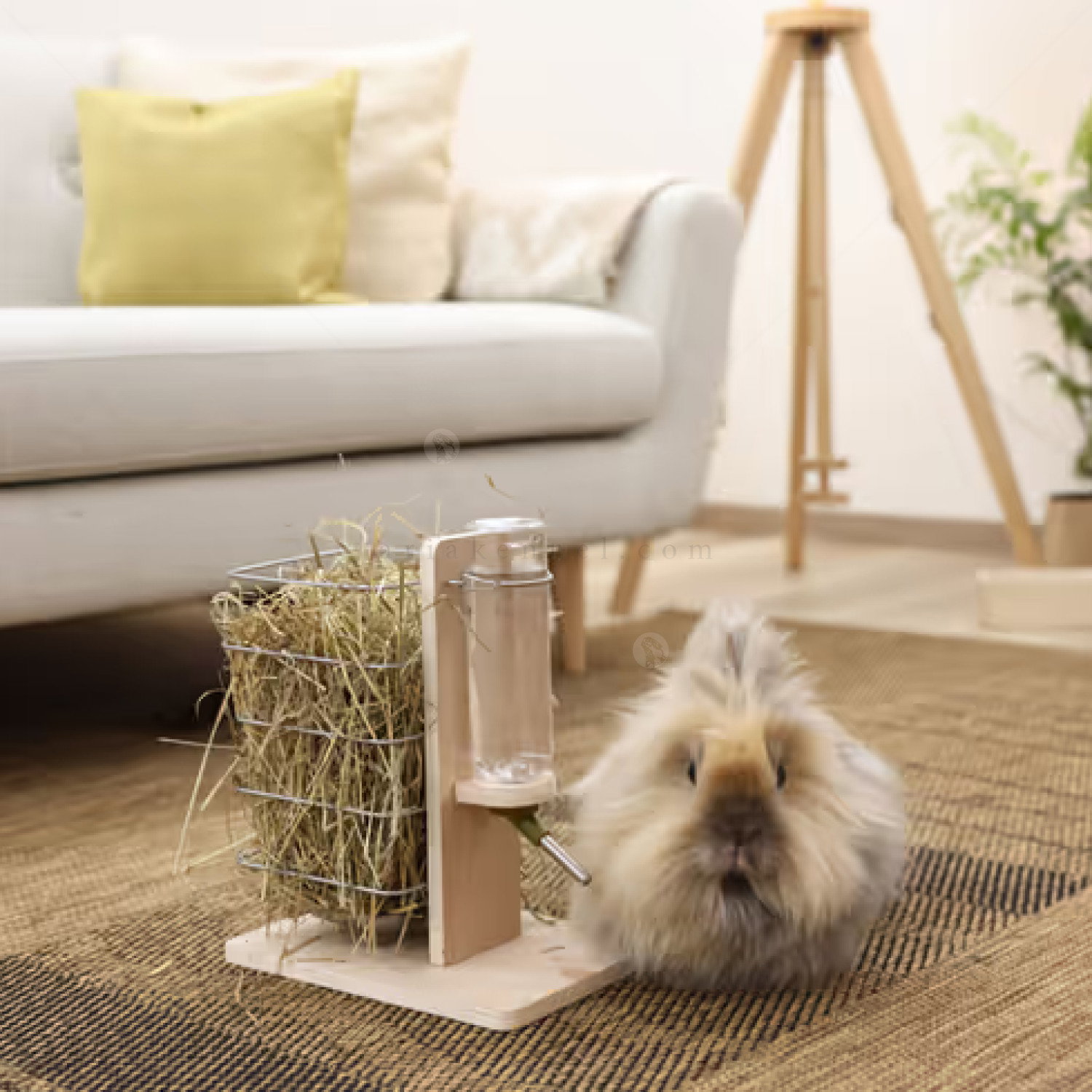 Дървена станция с поилка и хранилка за сено KERBL 2in1 Drinking & Feeding Station