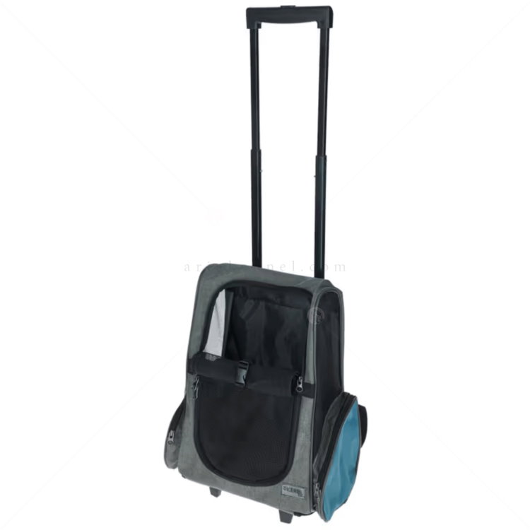 Раница за пътуване на колелца KERBL Dog Trolley Vacation, grey/ blue