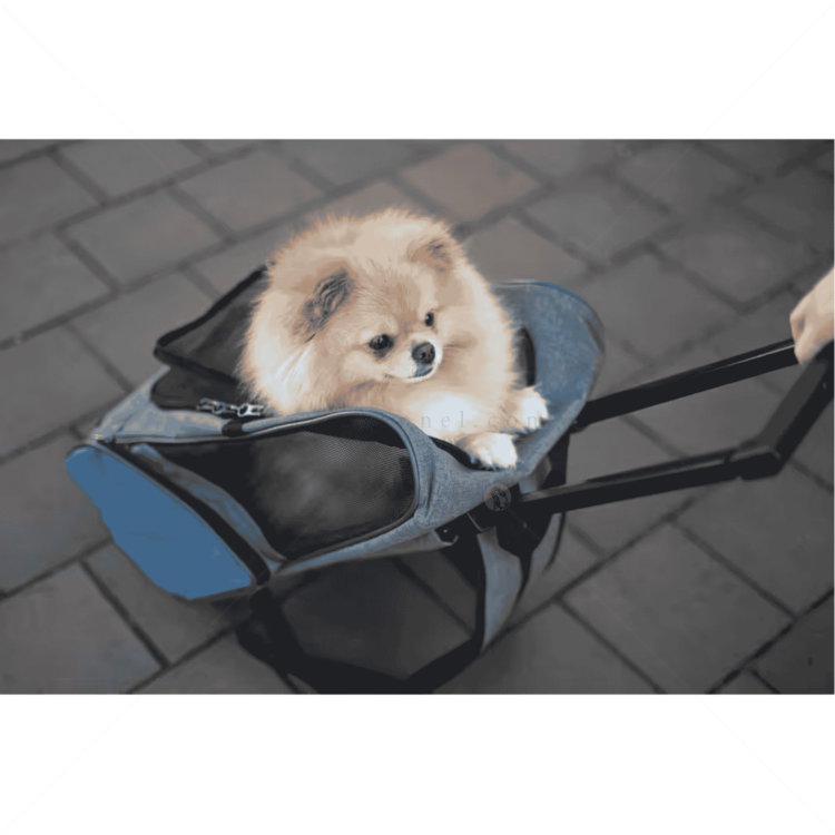 Раница за пътуване на колелца KERBL Dog Trolley Vacation, grey/ blue
