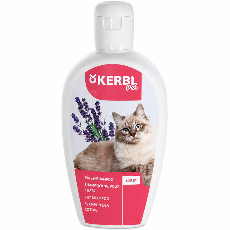 Подхранващ шампоан с аромат на манго и екстракт от лавандулов цвят KERBL Cat Shampoo