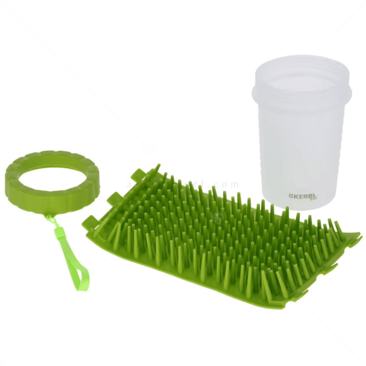 Уред за почистване на лапички S-M, KERBL Paw Cleaner, зелен
