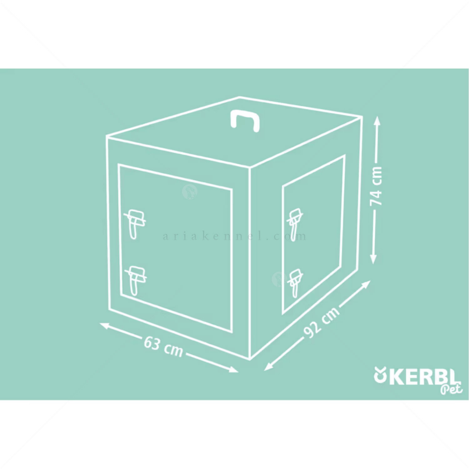 Метална клетка с две врати, KERBL L, черна