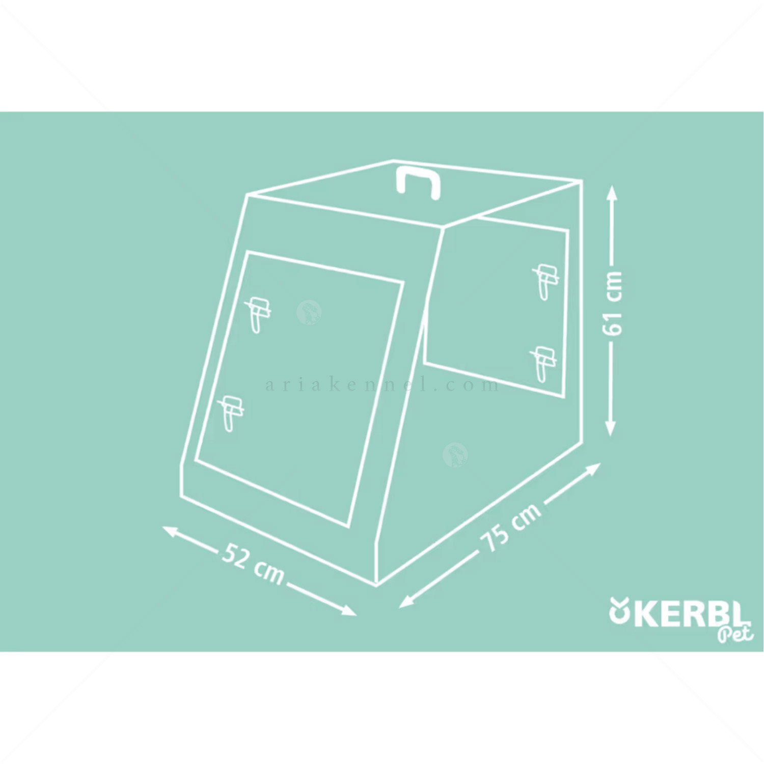 Метална клетка със скосена страна и две врати, KERBL M, черна