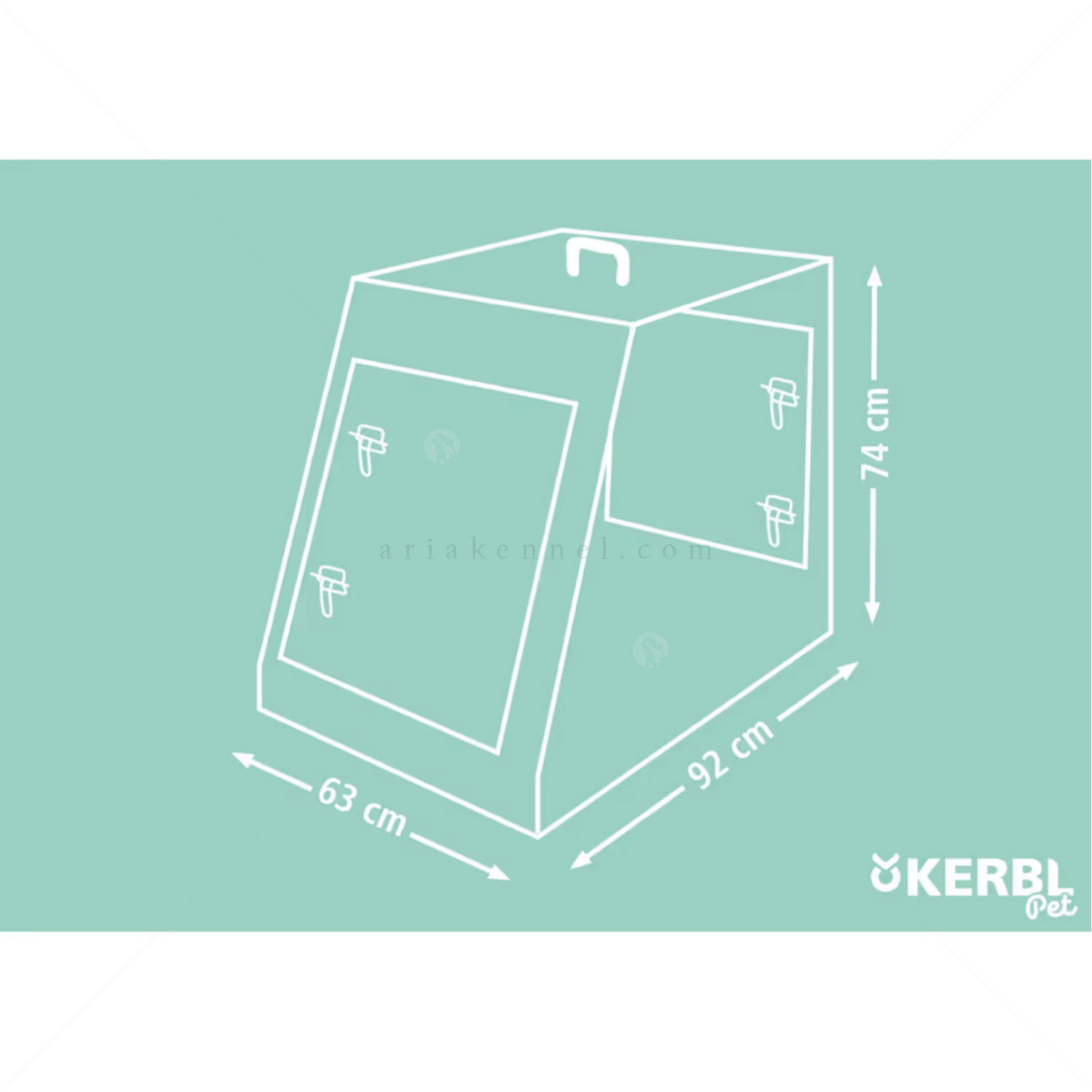 Метална клетка със скосена страна и две врати, KERBL L, черна