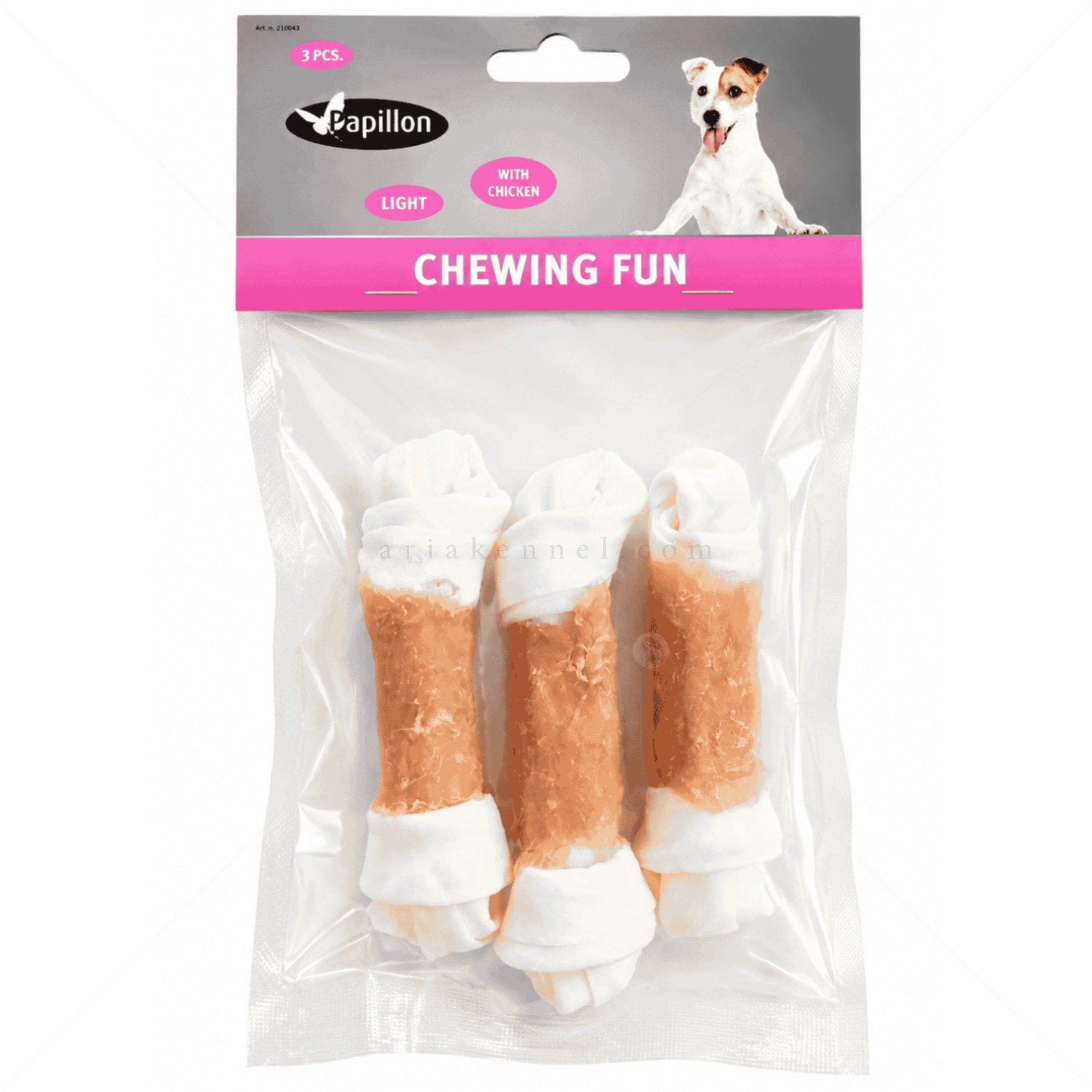 Бели вързани кокалчета с пилешко месо 105 гр PAPILLON Chewing Fun Knotted Bones with Chicken