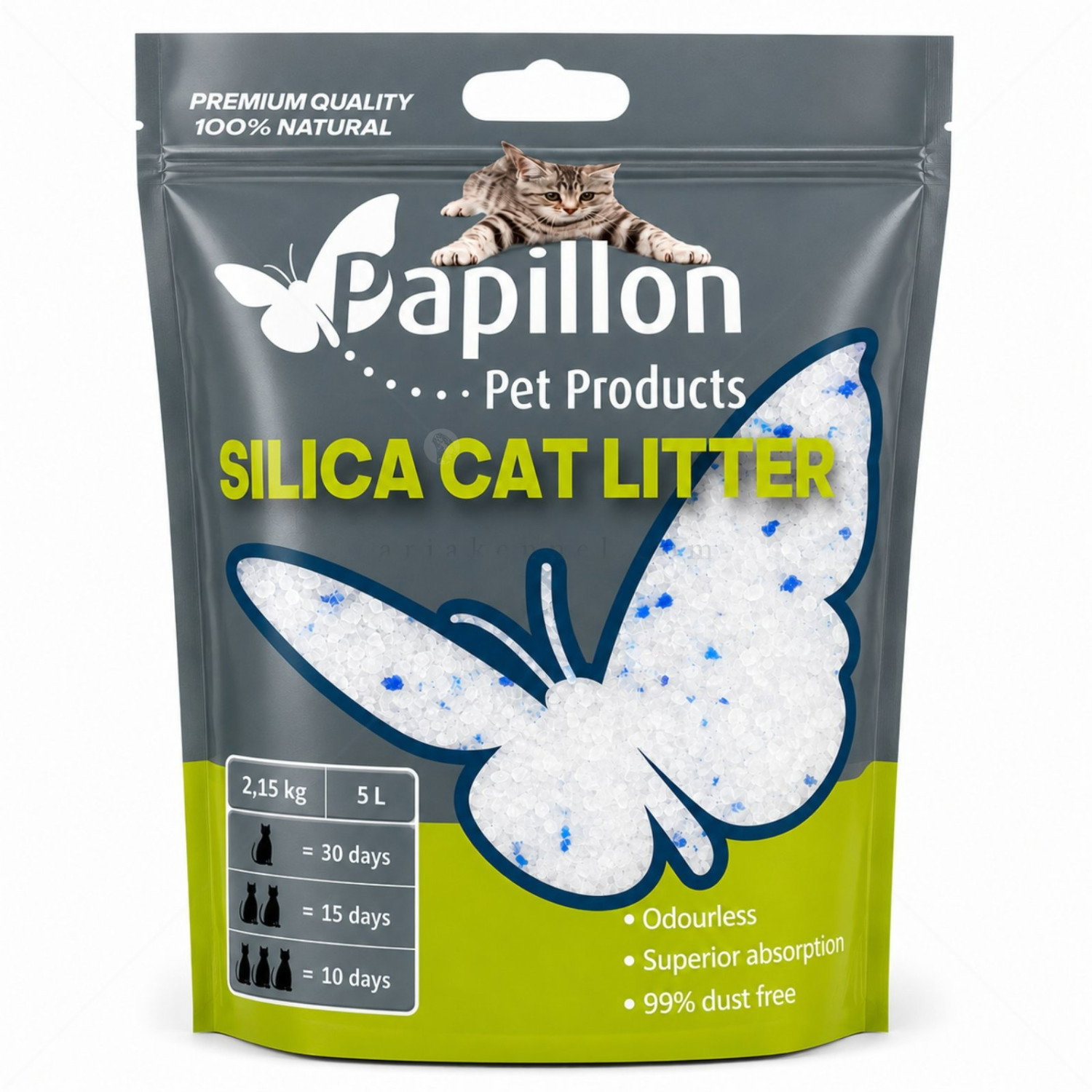 Силиконова тоалетна 5 л/ 2,150 кг PAPILLON Silica gel
