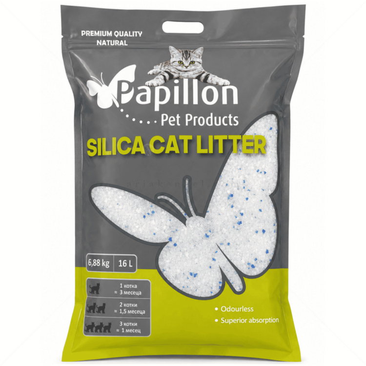 Силиконова тоалетна 16 л/ 6,880 кг PAPILLON Silica gel
