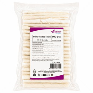 Бели кожени солети 500 гр PAPILLON White twisted Sticks