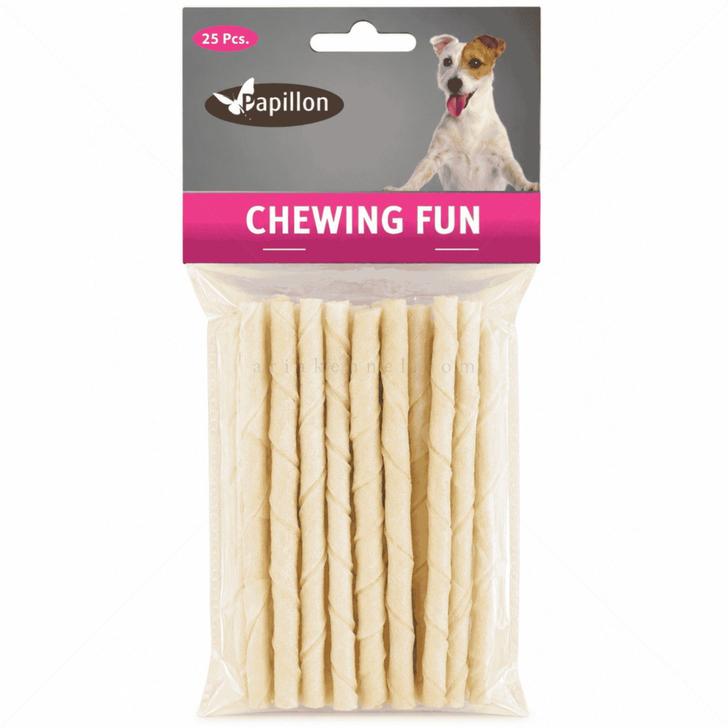 Бели кожени солети 125 гр PAPILLON Chewing Fun White twisted Sticks
