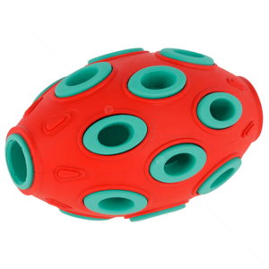 Каучукова ръгби топка с отвори за лакомства KERBL ToyFastic Rugby Ball