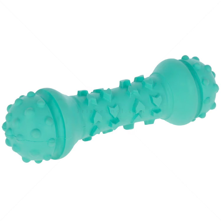 Каучуков дъмбел KERBL ToyFastic Dumbell, цвят мента