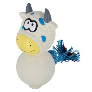 Латексова играчка с въже KERBL Cow, бяла