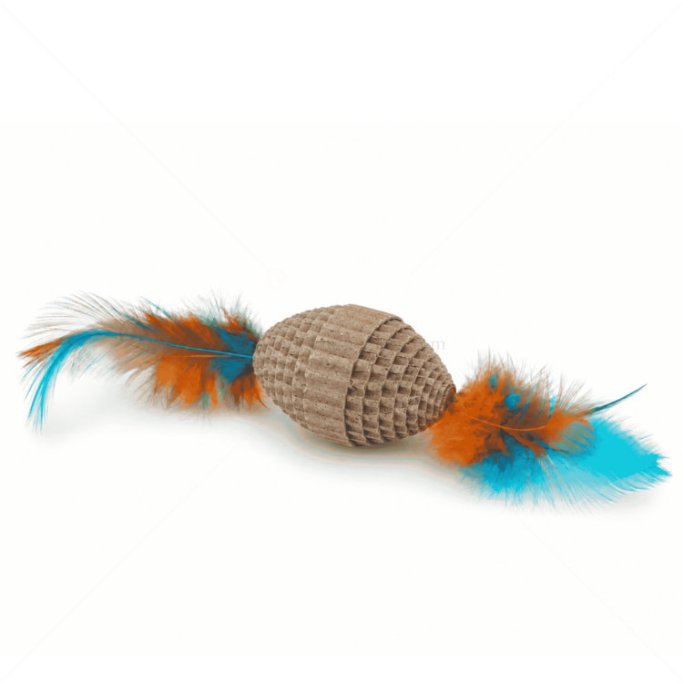 Овална играчка от гофриран картон с цветни пера, PAPILLON