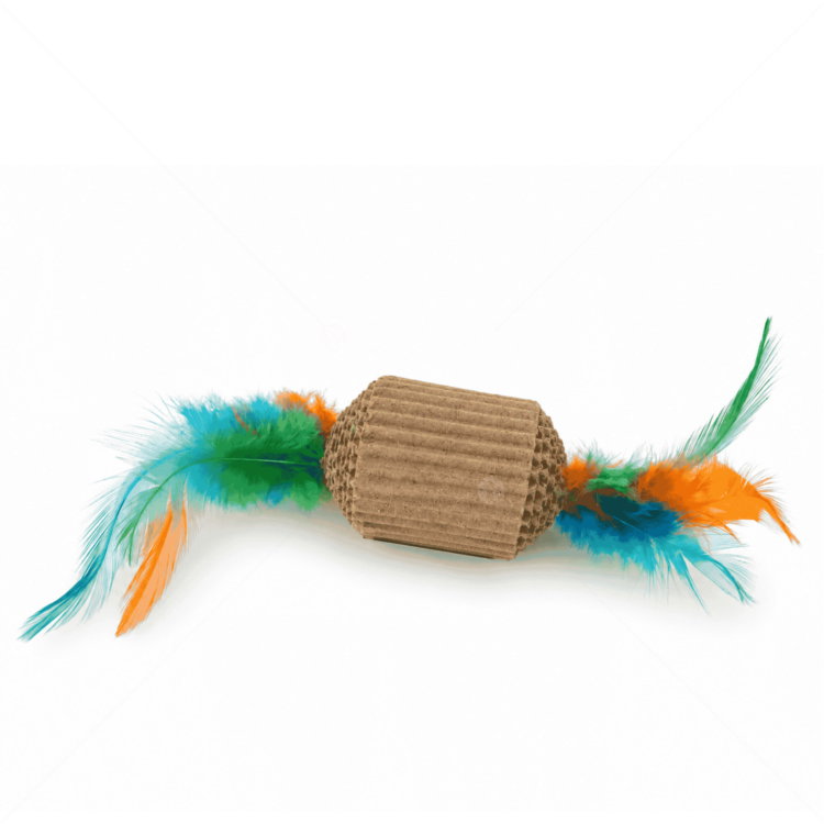 Цилиндър от гофриран картон с цветни пера, PAPILLON