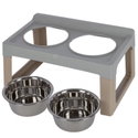 Метални купи с повдигната стойка KERBL Feeding Bar Lifter 2x1.000