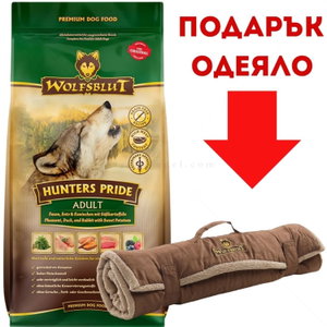 WOLFSBLUT Adult Hunters Pride 12.5 кг с фазан, патица, заешко месо и сладък картоф за всички породи кучета