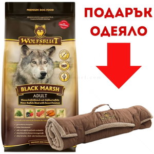 WOLFSBLUT Adult Black Marsh 12.5 кг с воден бивол и сладък картоф за всички породи кучета