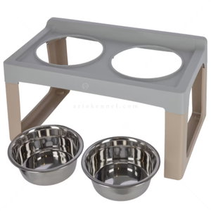Метални купи с повдигната стойка KERBL Feeding Bar Lifter 2x2.000