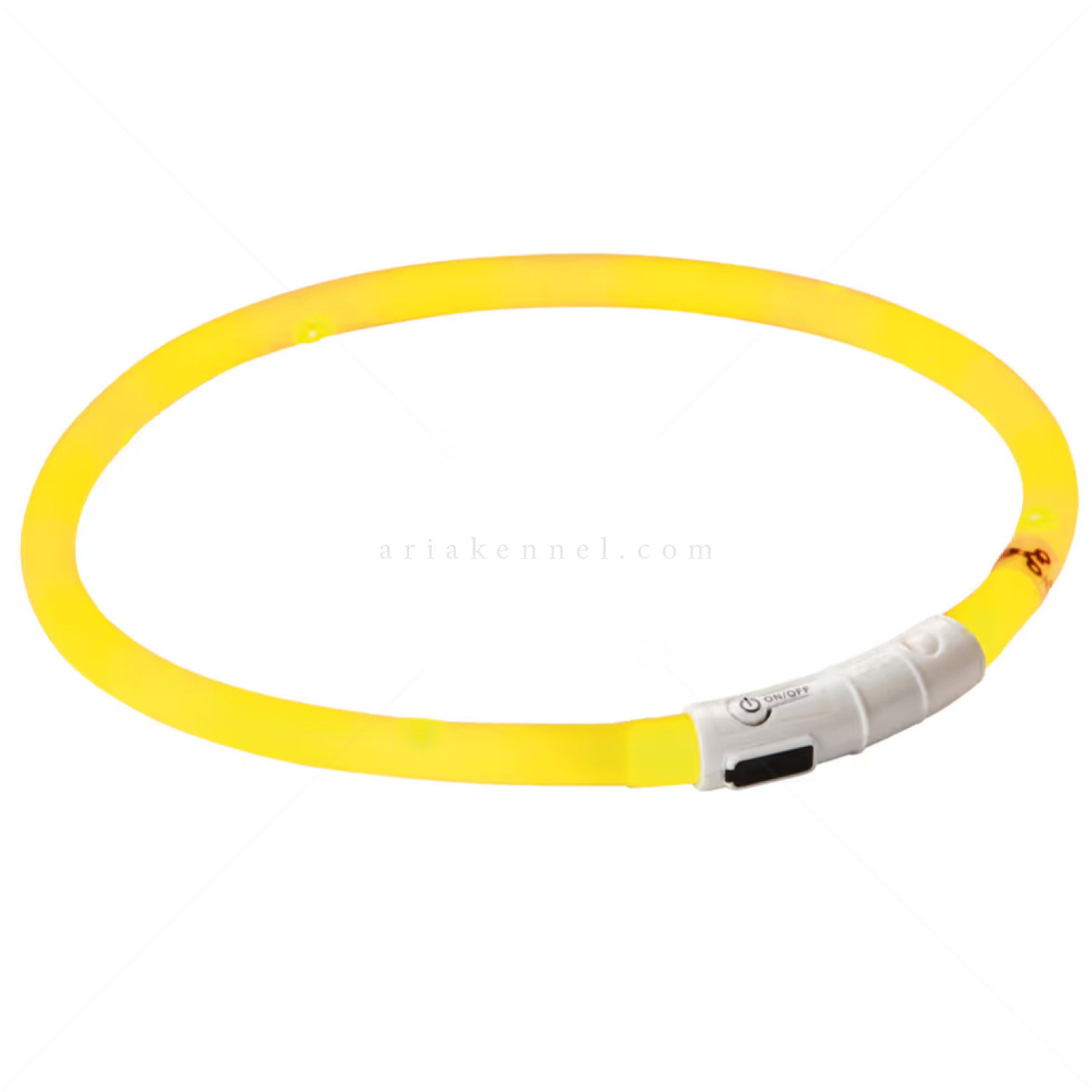 Силиконов нашийник с LED индикатор и USB, KERBL Maxi Safe, жълт