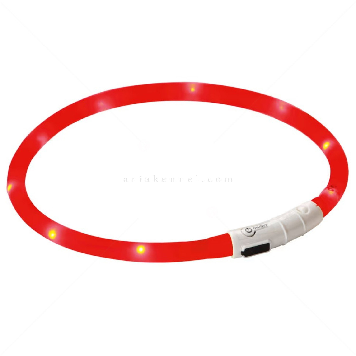 Силиконов нашийник с LED индикатор и USB, KERBL Maxi Safe, червен