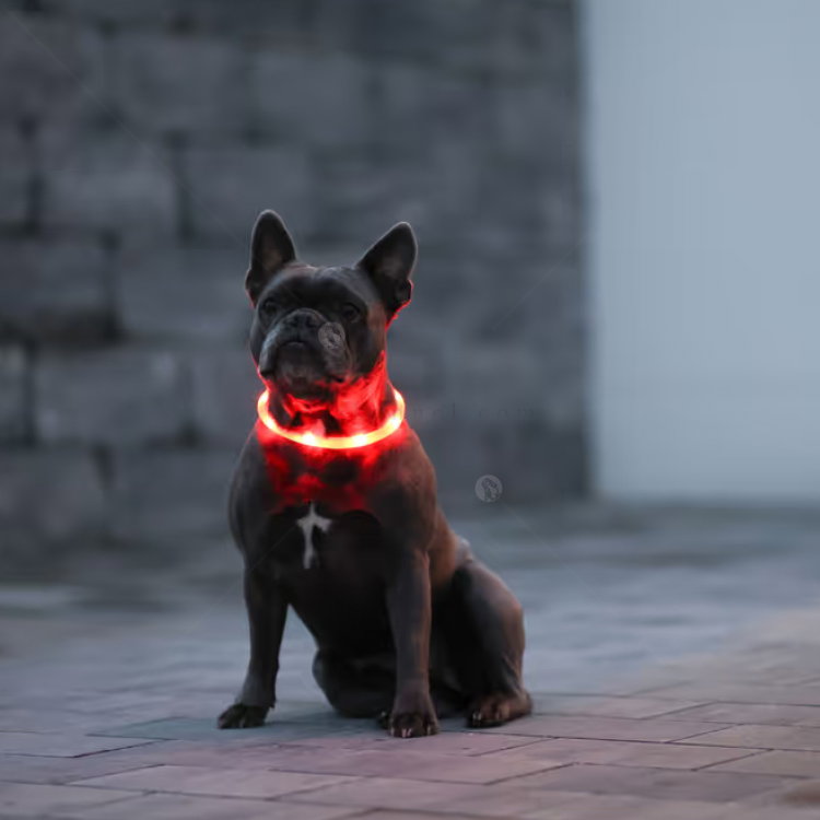 Силиконов нашийник с LED индикатор и USB, KERBL Maxi Safe, жълт