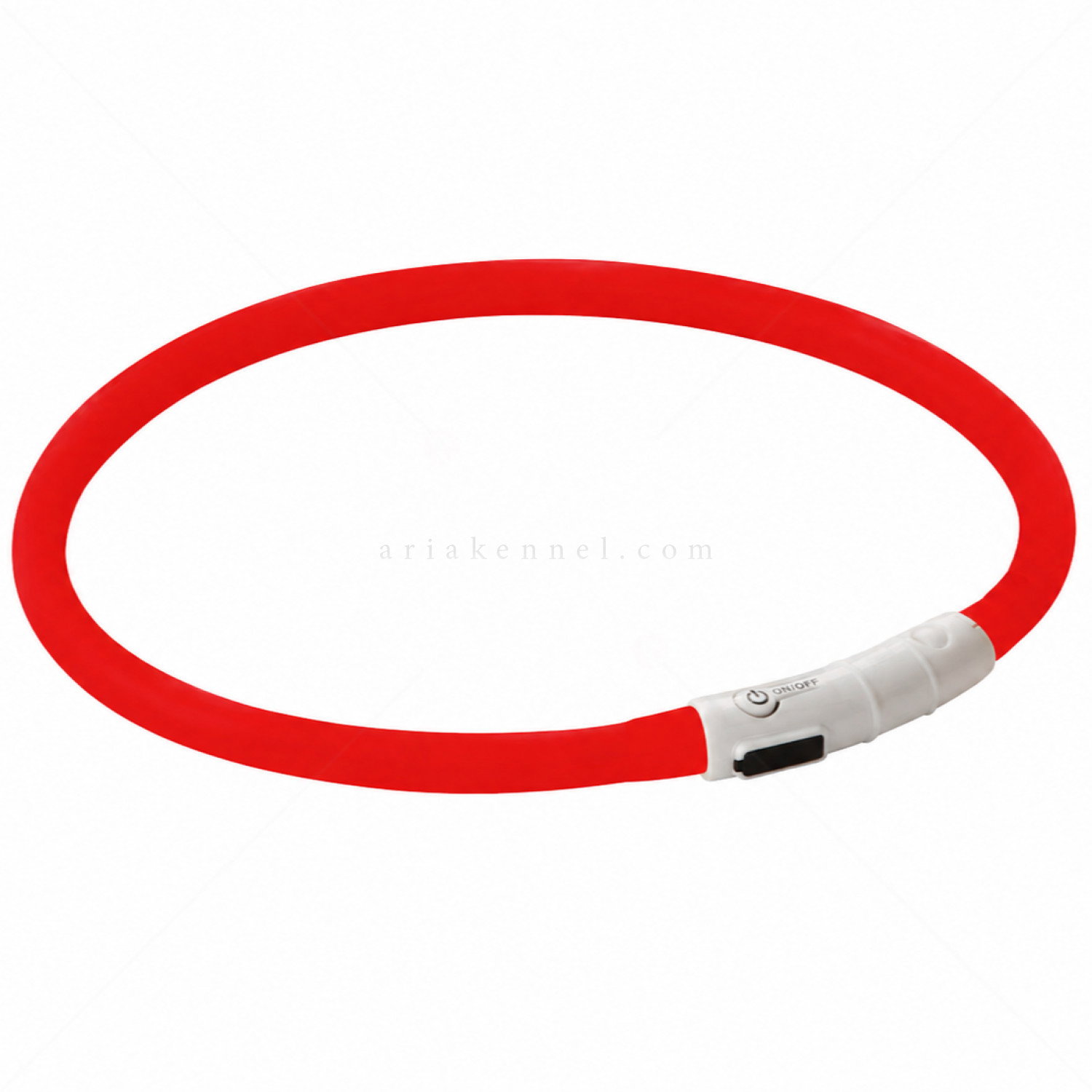 Силиконов нашийник с LED индикатор и USB, KERBL Maxi Safe, червен