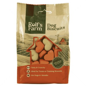Бисквити мини сърчица с аромат на ягода 200 гр ROLF'S FARM Dog Biscuits