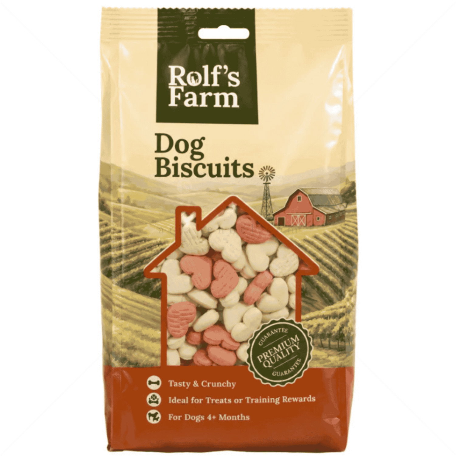 Бисквити мини сърчица с аромат на ягода 750 гр ROLF'S FARM Dog Biscuits