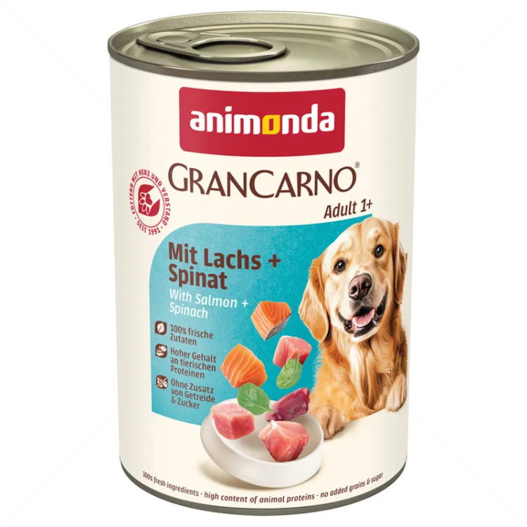 Консерва със сьомга и спанак 400 гр Gran Carno Adult Lachs&Spinat