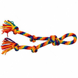 Цветна играчка от памучно въже с примка и 5 възела PAPILLON Rainbow