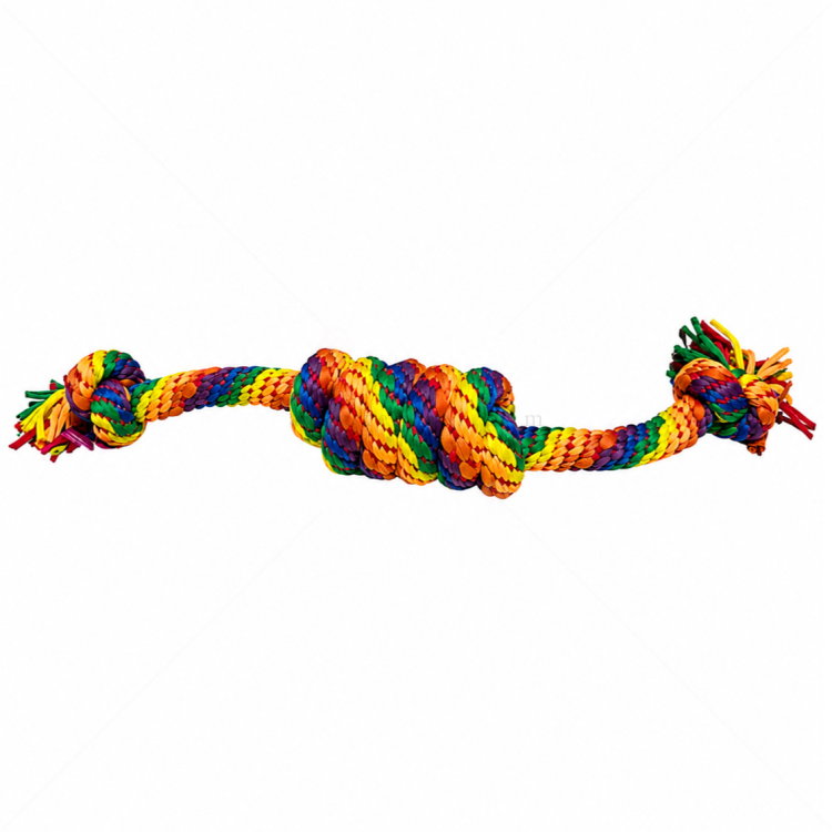 Цветна играчка от памучно въже с 2 възела и намотка PAPILLON Rainbow