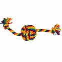 Цветна играчка от памучно въже с 2 възела и топка PAPILLON Rainbow