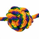 Цветна играчка от памучно въже с 2 възела и топка PAPILLON Rainbow
