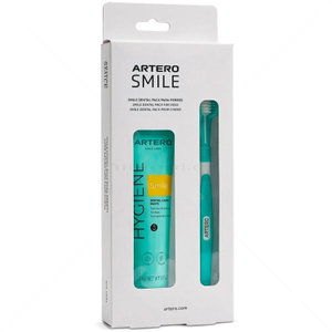 Комплект с паста за зъби, четка и напръстник ARTERO Smile