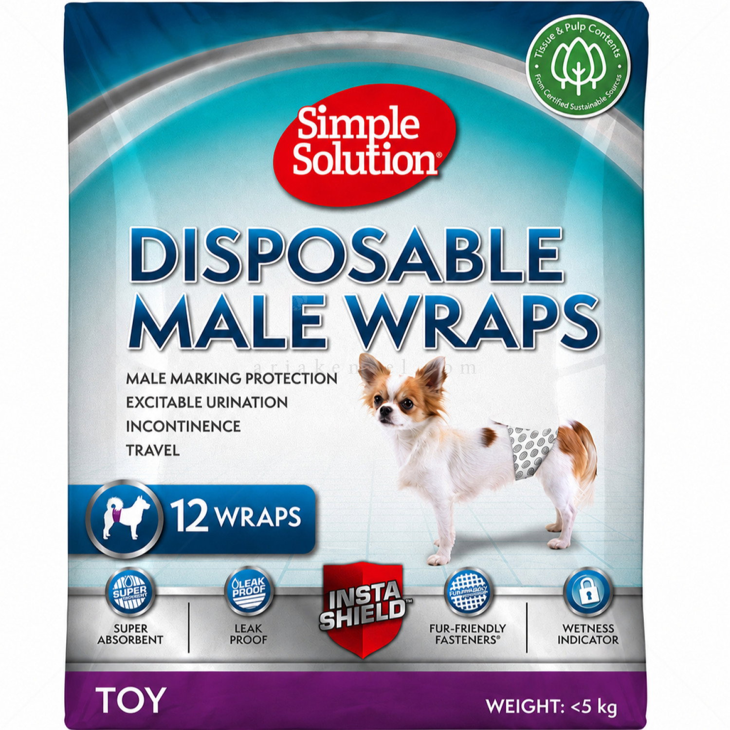 Пелени за мъжки кучета XS, SIMPLE SOLUTION, 23-36 см