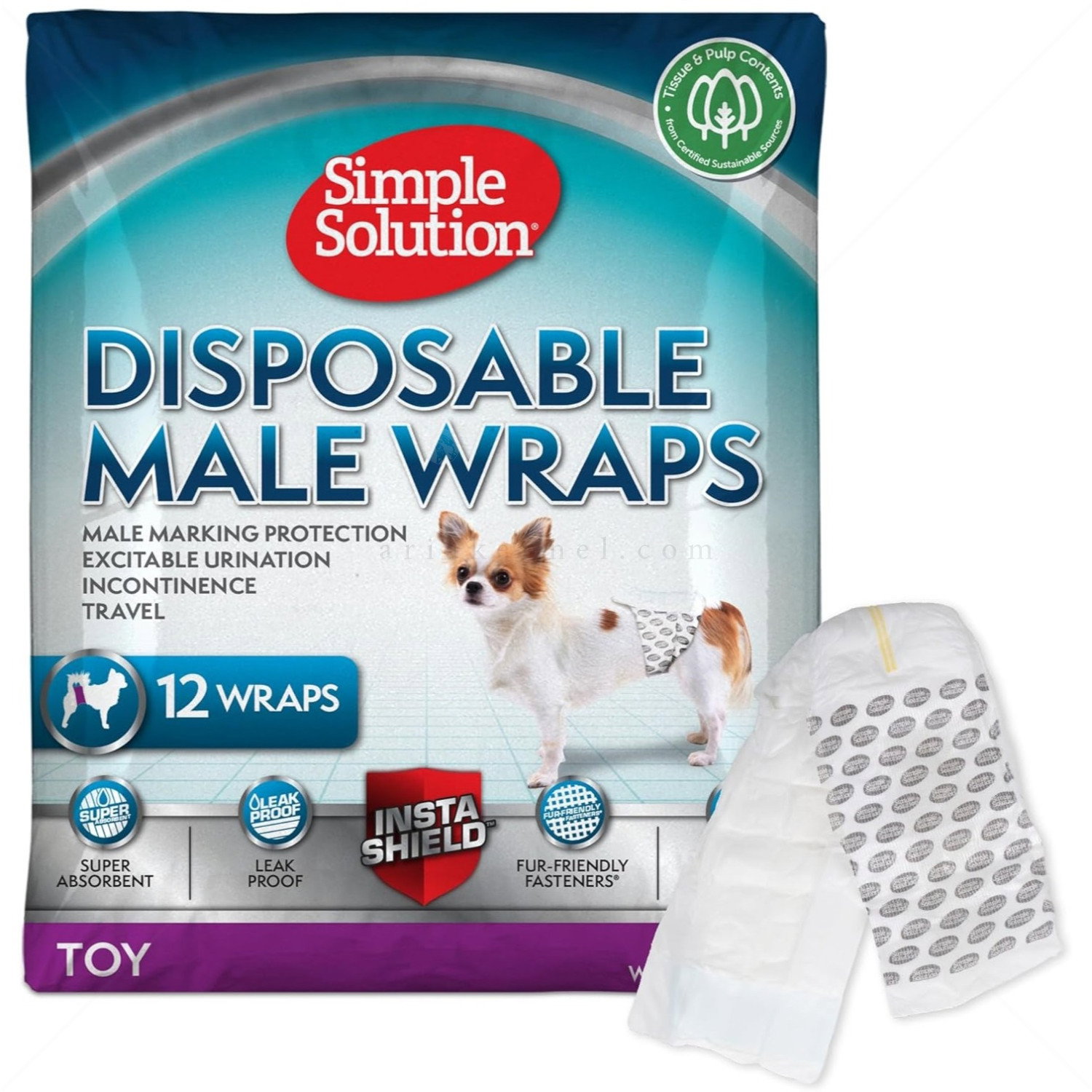 Пелени за мъжки кучета XS, SIMPLE SOLUTION, 23-36 см